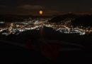 Moon (99%) over Bergen (Norway)